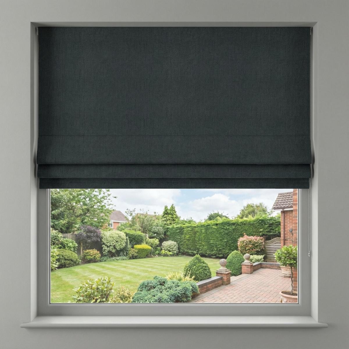 Malaga Made to Measure Roman Blind Charcoal