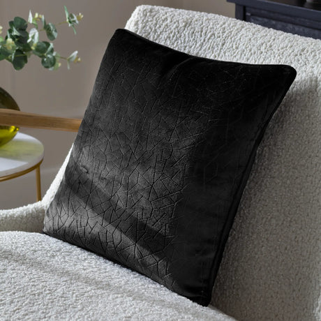 Malans Velvet Black Cushion Cover or Filled Cushion 45cm x 45cm - additional product view 1