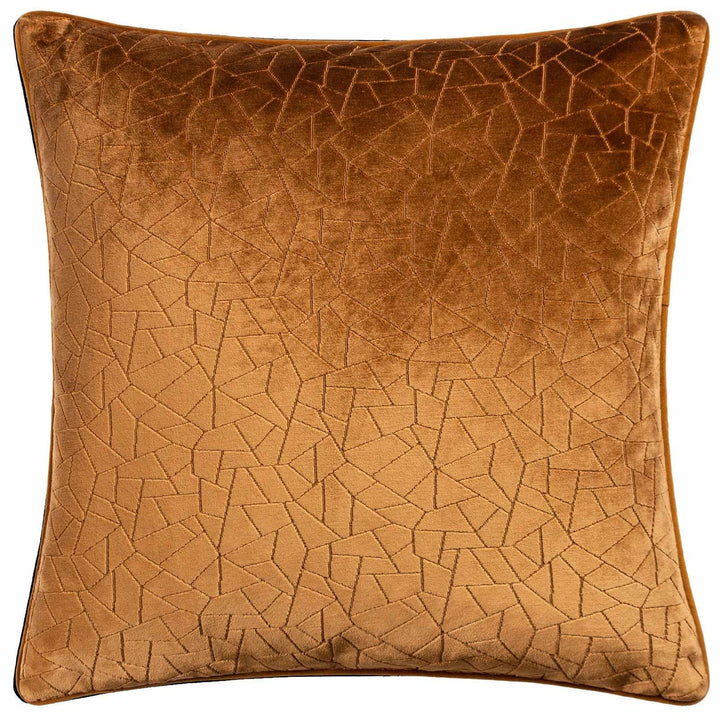 Malans Cut Velvet Bronze Cushion Cover 18" x 18" - Ideal