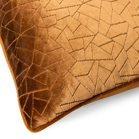 Malans Cut Velvet Bronze Cushion Cover 45cm x 45cm - additional product view 4