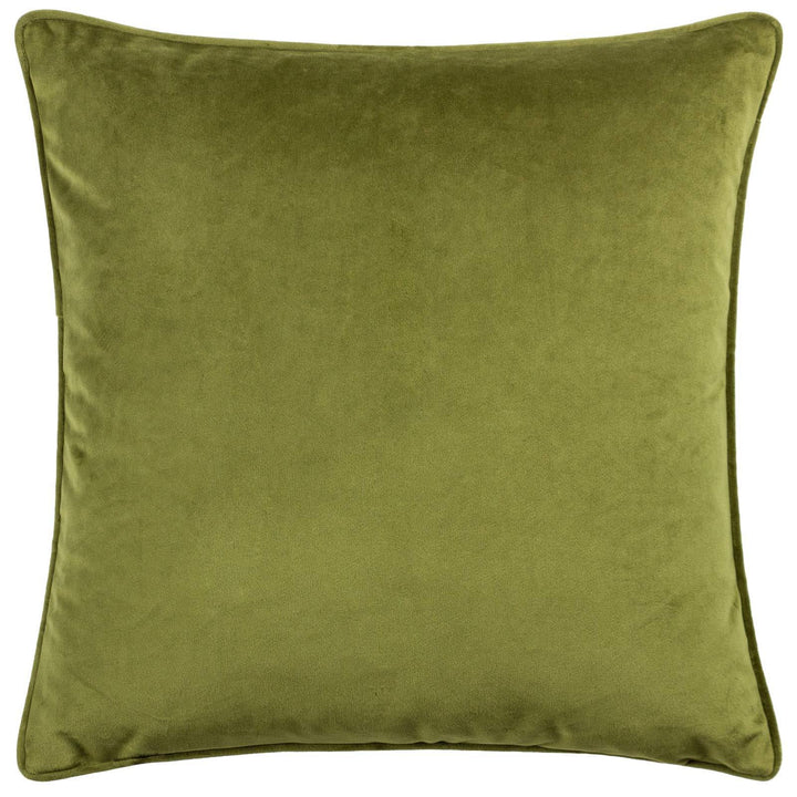 Malans Cut Velvet Olive Cushion Cover 18" x 18" - Ideal