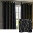 Manhattan Fully Lined Velvet Eyelet Curtains Charcoal - image 2