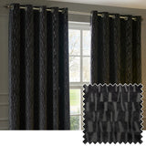 Manhattan Fully Lined Velvet Eyelet Curtains Charcoal - image 2
