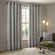Manhattan Fully Lined Velvet Eyelet Curtains Silver - image 3