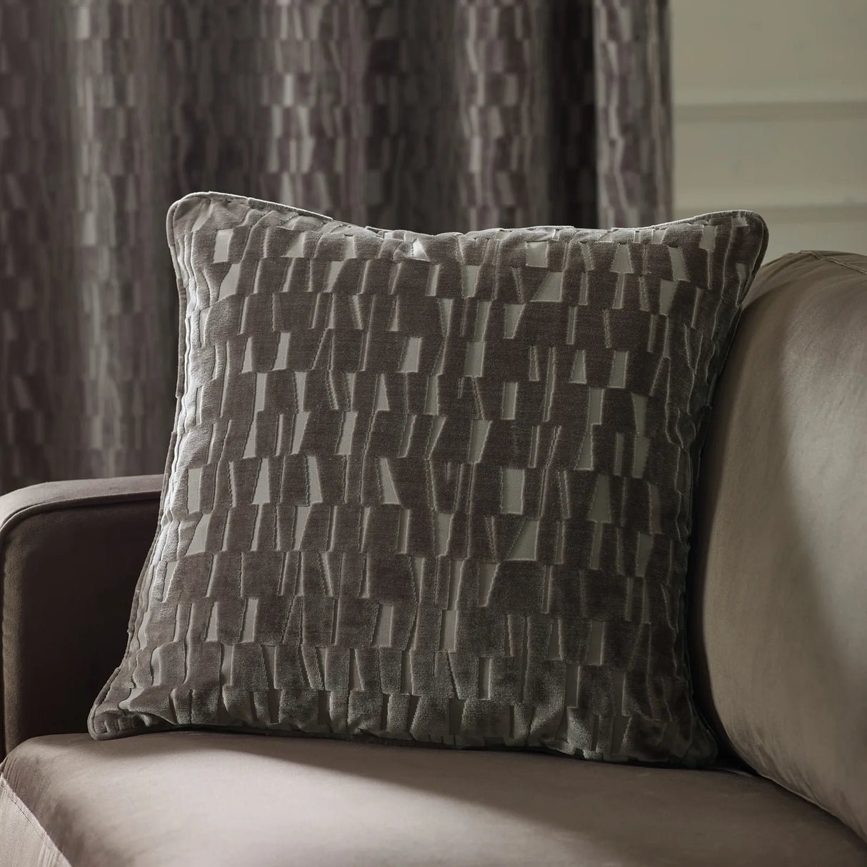 Manhattan Velvet Cushion Cover Mink 50 x 50cm - image 1
