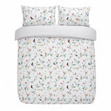 Overhead flat lay of the Mansfield Polycotton Duvet Cover Set with two matching pillowcases