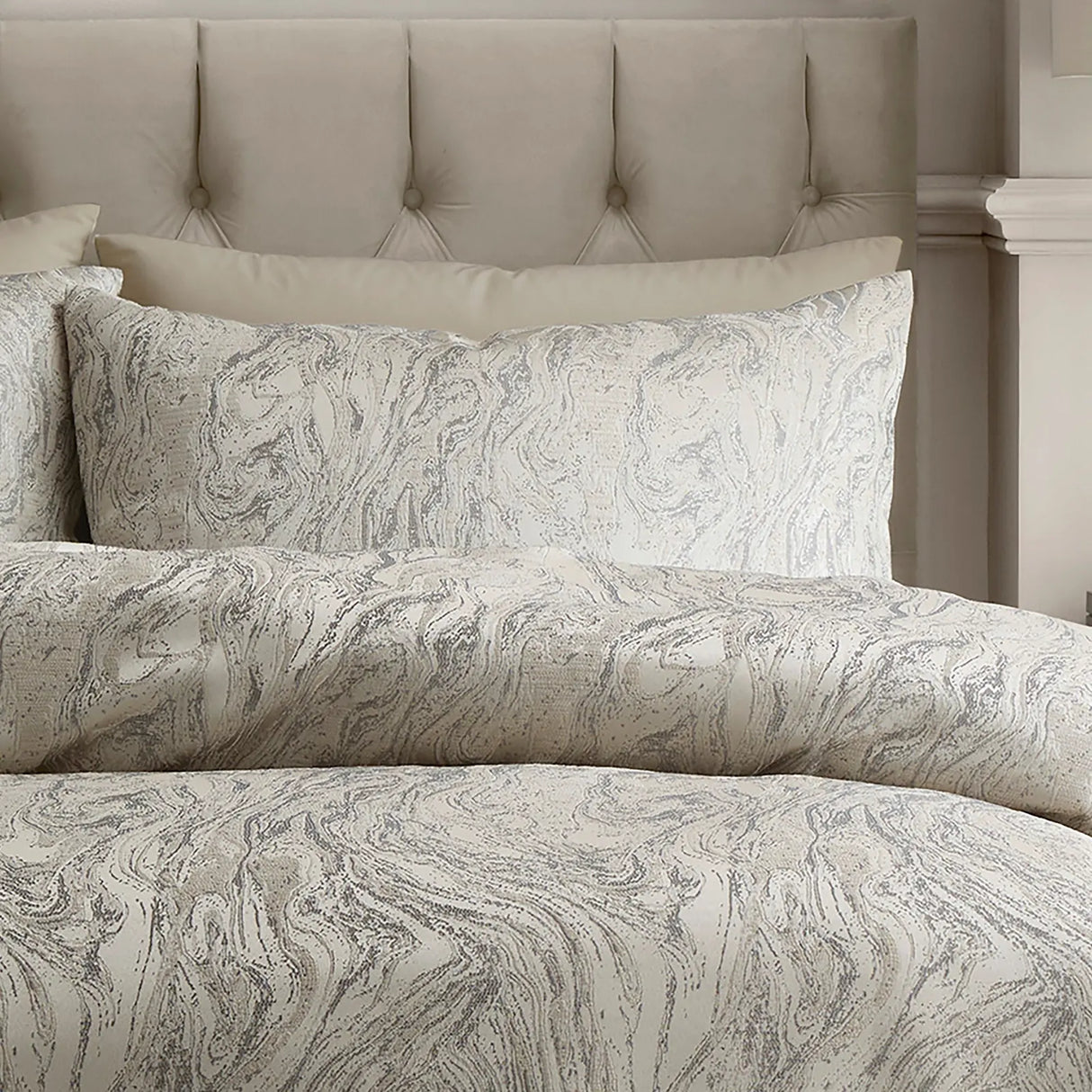 Marble Jacquard Natural Easy Care Duvet Cover Set - product image 2