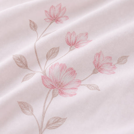 Macro close-up of the pink fabric on the Margot Polycotton Duvet Cover Set