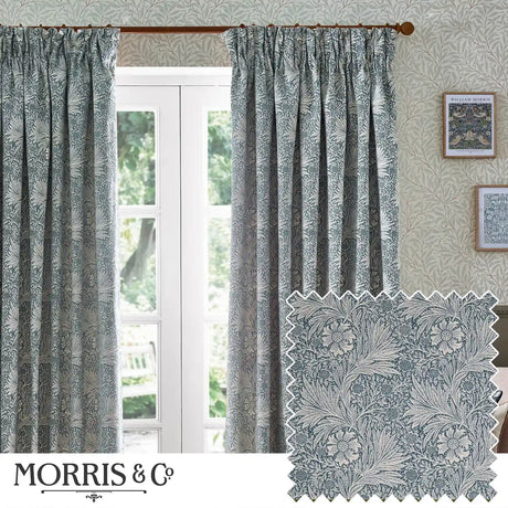 Marigold Indigo Thermal Blackout Dimout Pencil Pleat Curtains - additional product view 1