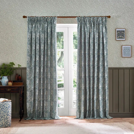 Marigold Indigo Thermal Blackout Dimout Pencil Pleat Curtains - additional product view 6