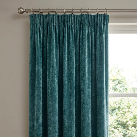 Heavy Chenille Lined Tape Top Pencil Pleat Curtains 17