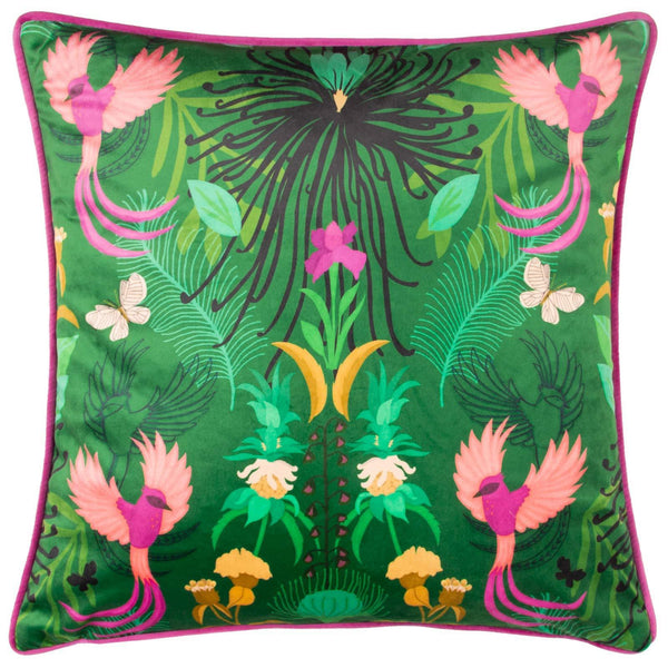 Maximalist Illustrated Velvet Cushion Cover 20" x 20" - Ideal