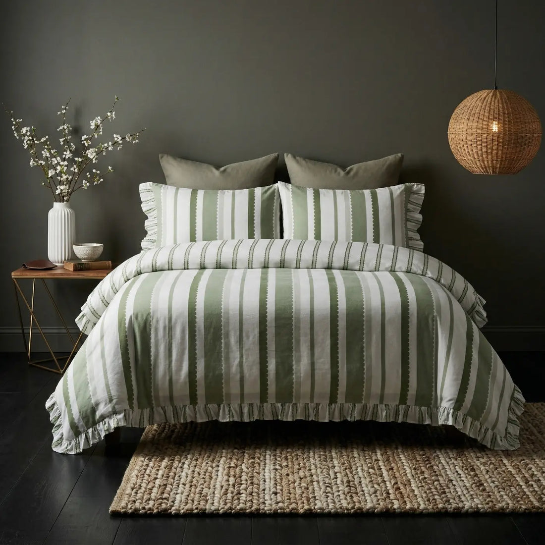 Maya Green Duvet Cover Bedding Set