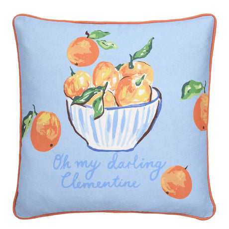 Fusion My Darling Clementine 100% Cotton Fruit Print Filled Cushion 4