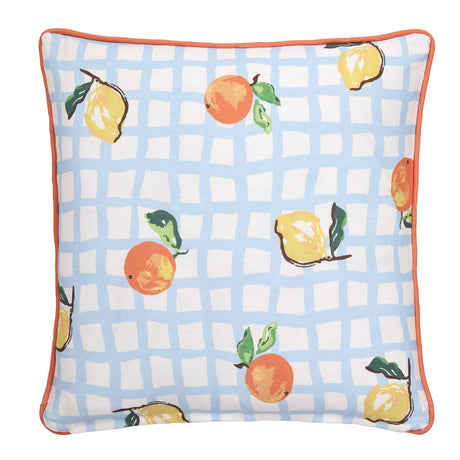 Fusion My Darling Clementine 100% Cotton Fruit Print Filled Cushion 2