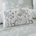 Catherine Lansfield Meadowsweet Floral Embroidered 30x40cm Cushion Green