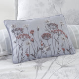 Catherine Lansfield Meadowsweet Floral Embroidered 30x40cm Cushion Grey