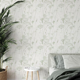 Catherine Lansfield Meadowsweet Floral Wallpaper Sage Green