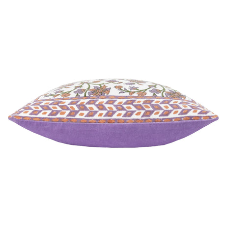 Mentera 100% Cotton Velvet Lilac & Coral Cushion Cover 50cm x 50cm - additional product view 3