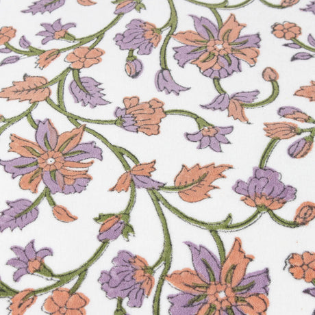 Mentera 100% Cotton Velvet Lilac & Coral Cushion Cover 50cm x 50cm - additional product view 4