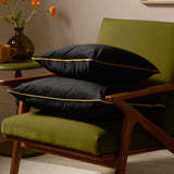 Meridian Velvet Cushion Cover Black/Gold 45 x 45cm - image 5