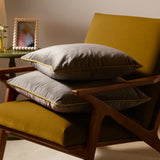 Meridian Velvet Cushion Cover Charcoal/Moss 45 x 45cm - image 6