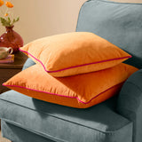 Meridian Velvet Cushion Cover Clementine/Hot Pink 45 x 45cm - image 5