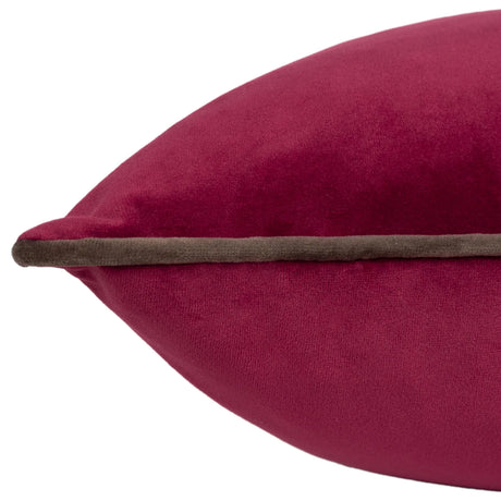 Meridian Velvet Cushion Cover Cranberry/Mocha 45 x 45cm - image 4
