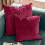 Meridian Velvet Cushion Cover Cranberry/Mocha 45 x 45cm - image 6
