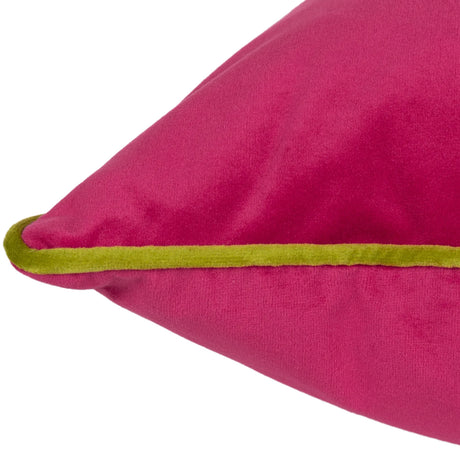 Meridian Velvet Cushion Cover Hot Pink/Lime 45 x 45cm - image 4