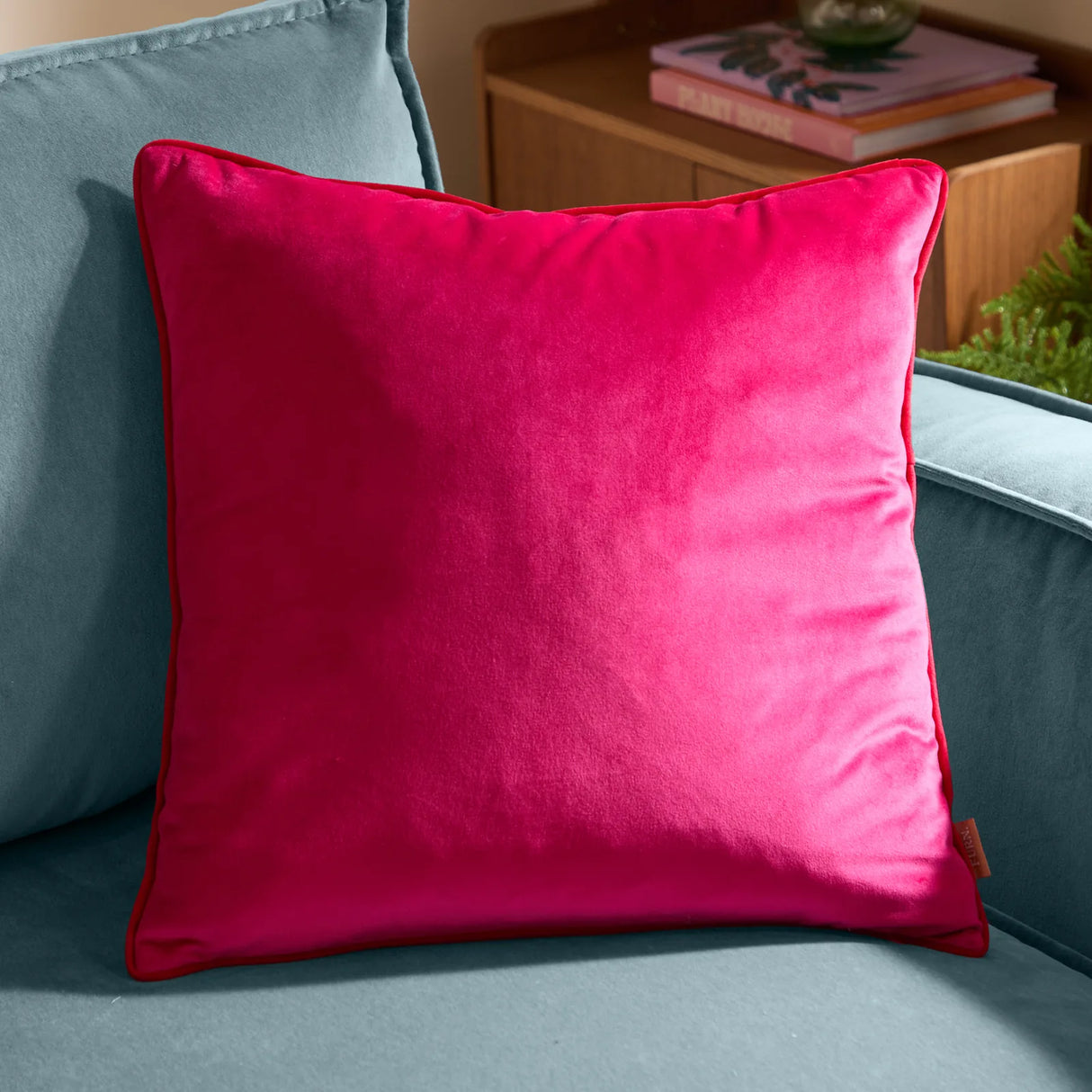 Meridian Velvet Cushion Cover Hot Pink/Red 45 x 45cm - image 1