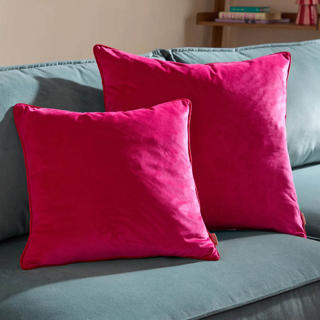 Meridian Velvet Cushion Cover Hot Pink/Red 45 x 45cm - image 7