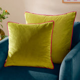 Meridian Velvet Cushion Cover Lime/Hot Pink 45 x 45cm - image 6