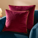 Meridian Velvet Cushion Cover Maroon/Moss 45 x 45cm - image 5