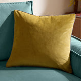 Meridian Velvet Cushion Cover Moss/Charcoal 45 x 45cm - image 1