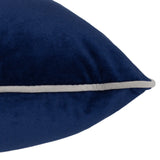 Meridian Velvet Cushion Cover Navy/Silver 45 x 45cm - image 4