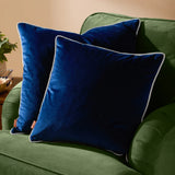 Meridian Velvet Cushion Cover Navy/Silver 45 x 45cm - image 6