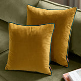 Meridian Velvet Cushion Cover Ochre/Teal - image 7