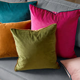 Meridian Velvet Cushion Cover Olive/Ginger - image 6