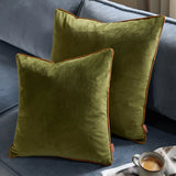 Meridian Velvet Cushion Cover Olive/Ginger - image 7