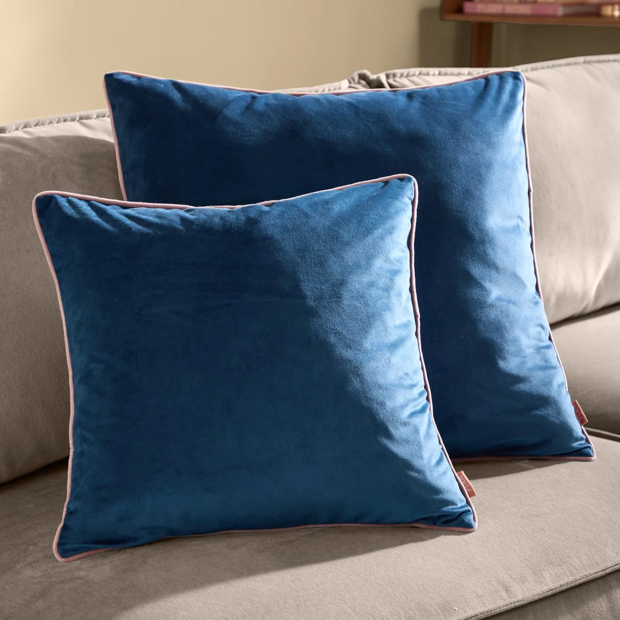 Meridian Velvet Cushion Cover Petrol/Blush 45 x 45cm - image 5