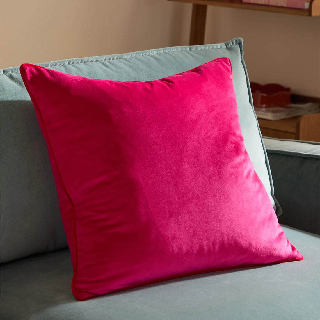Meridian Velvet Cushion Cover Pink/Red 55 x 55cm