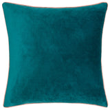 Meridian Velvet Cushion Cover Teal/Blush 45 x 45cm - image 2