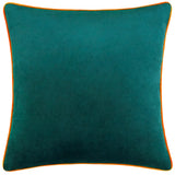Meridian Velvet Cushion Cover Teal/Clementine 45 x 45cm - image 2