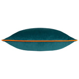Meridian Velvet Cushion Cover Teal/Clementine 45 x 45cm - image 3