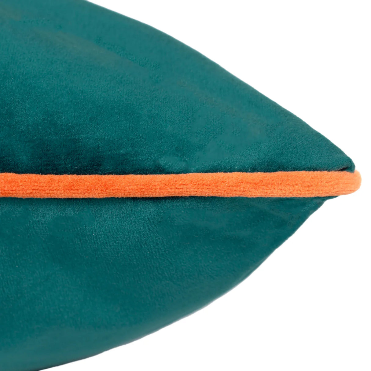 Meridian Velvet Cushion Cover Teal/Clementine 45 x 45cm - image 4