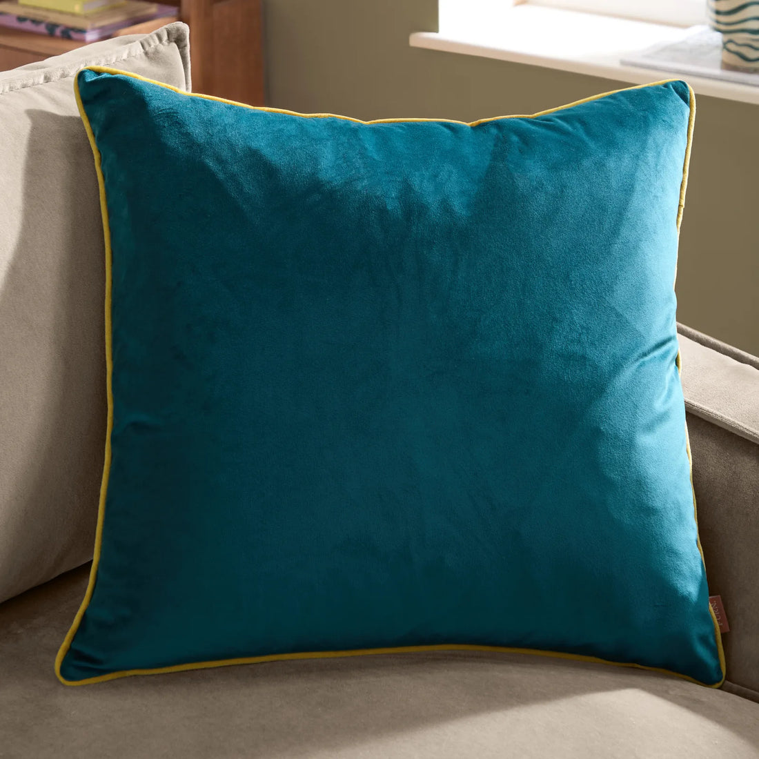 Meridian Velvet Cushion Cover Teal/Cylon 45 x 45cm