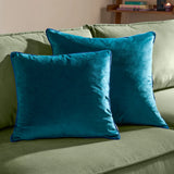 Meridian Velvet Cushion Cover Teal/Navy 45 x 45cm - image 5