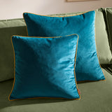 Meridian Velvet Cushion Cover Teal/Ochre - image 6
