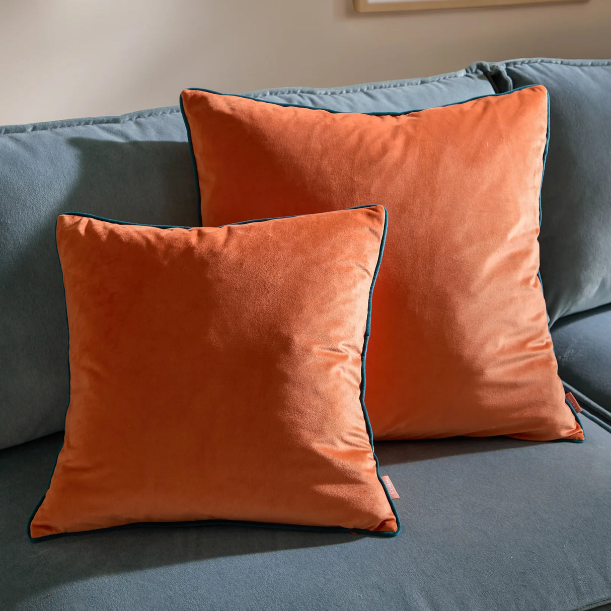 Meridian Velvet Cushion Cover Tiger/Teal 45 x 45cm - image 5